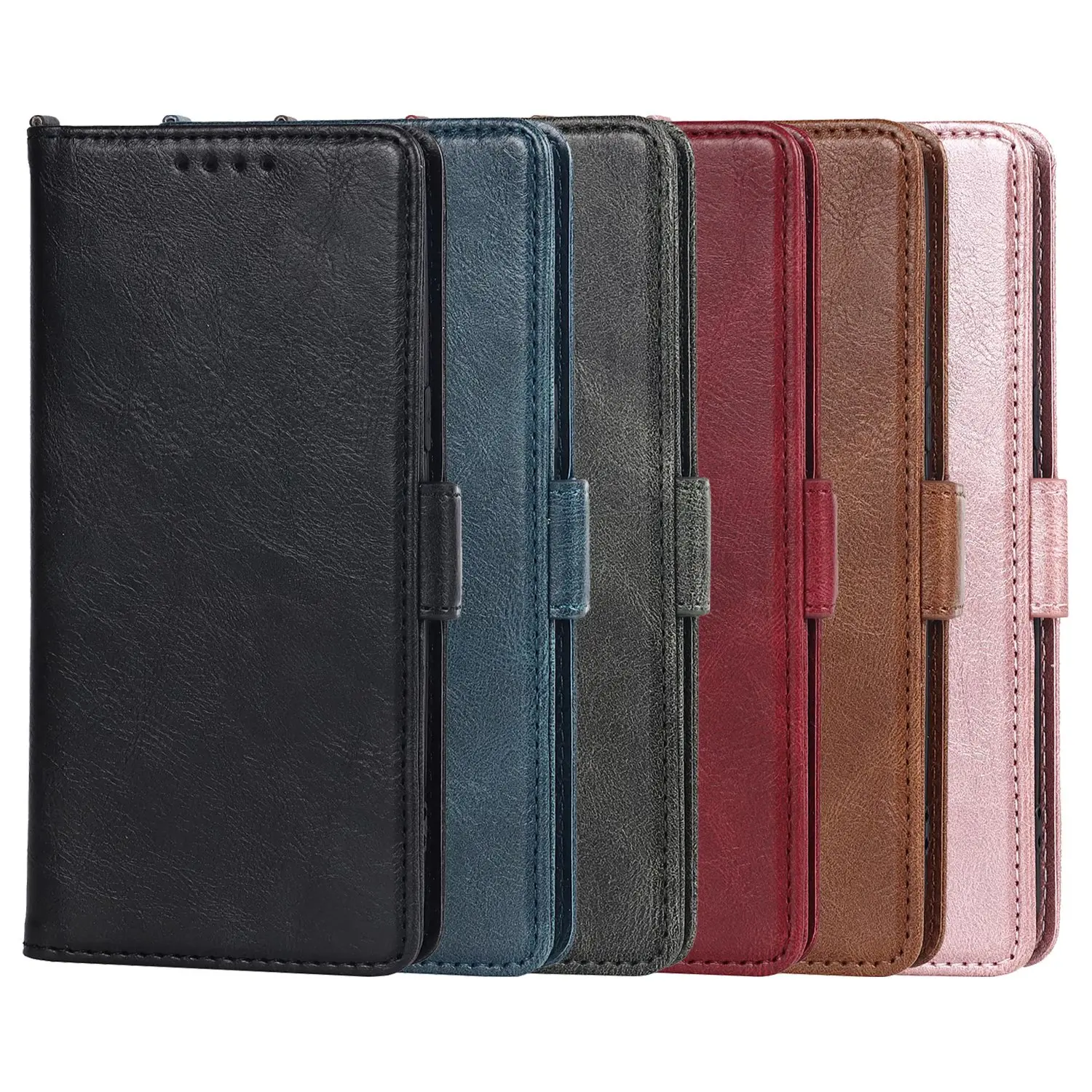 

Middle button vintage double fold flap PU Wallet Leather Case For Samsung Galaxy S8, As pictures