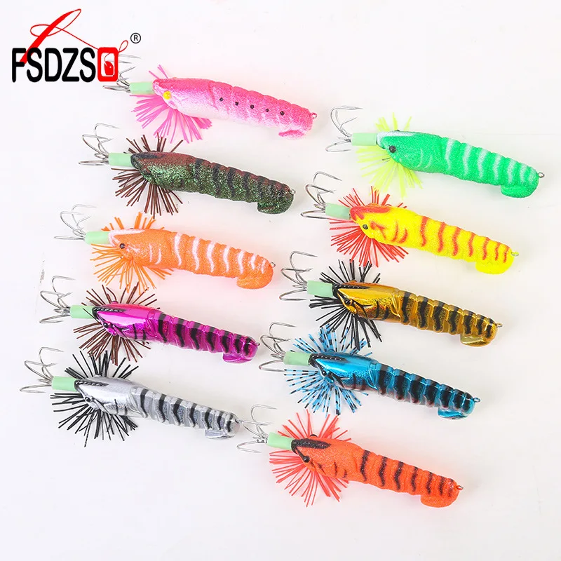 

High Quality  21g Hard Shrimp Lure Hard Octopus Squid Lures, 10 colors