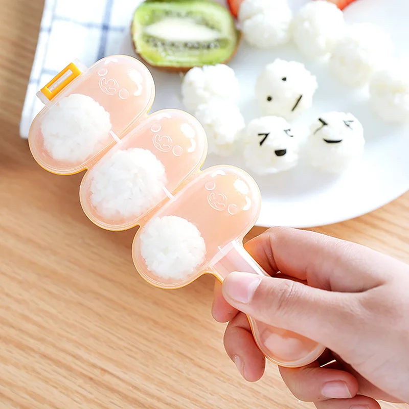 

1PC Creativity Rice Ball Molds Sushi Mold Maker DIY Sushi Maker Onigiri Rice Mold Kitchen Sushi Making Tools Bento Accessories, Orange+white