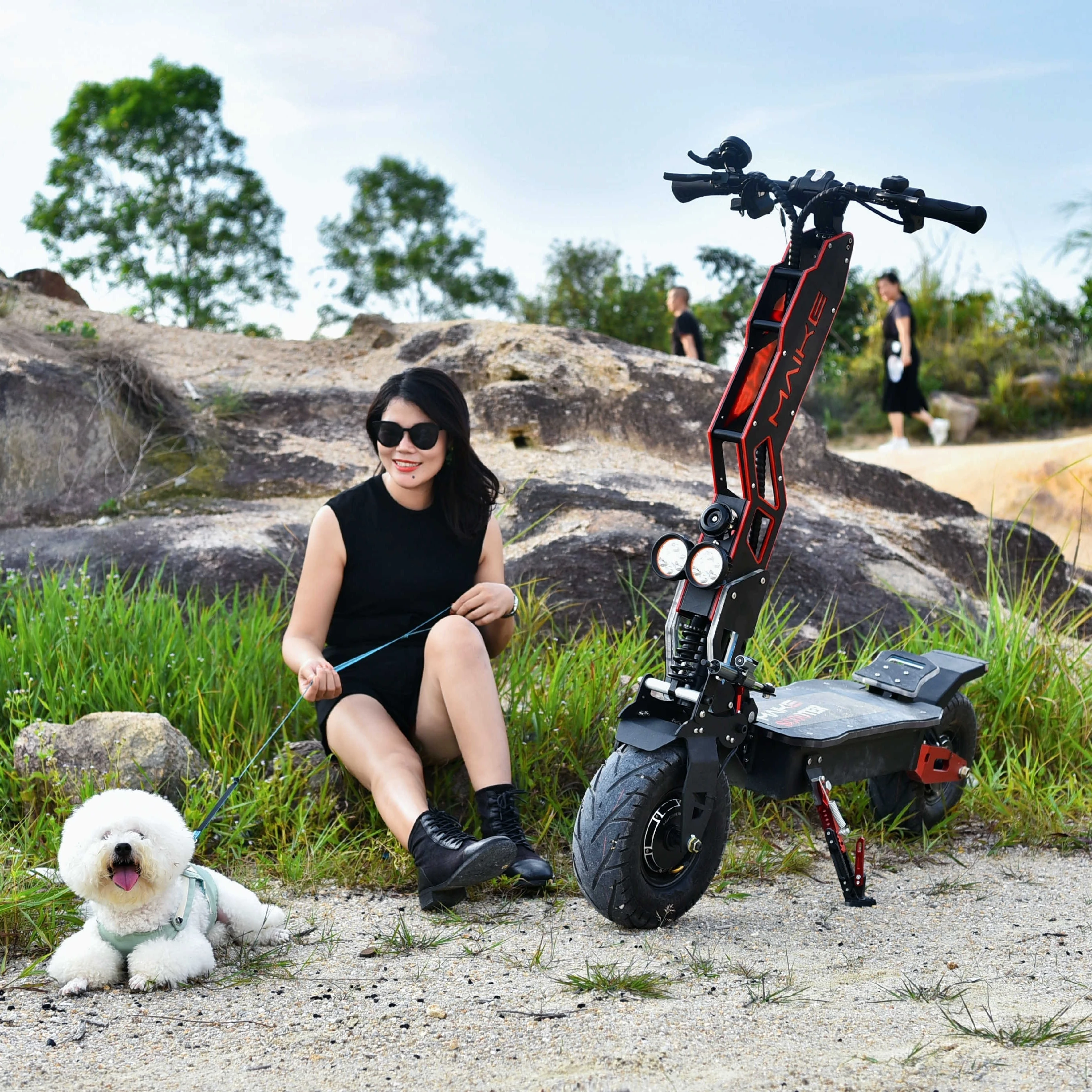 

China cheap Maike MKS 13 inch tire 8000W powerful high speed electric folding scooter adult with seat