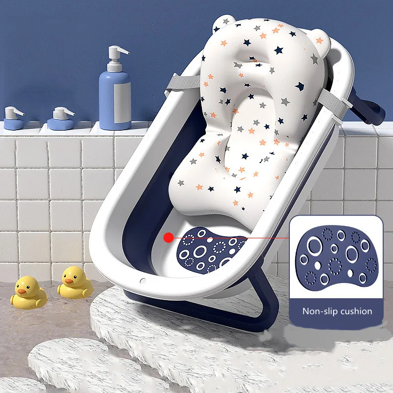 

Non-slip Kids Collapsible Portable Bathtub New Born Baby Bath Tub Comfort Folding Baby Bathtub Low Price, Red-blue