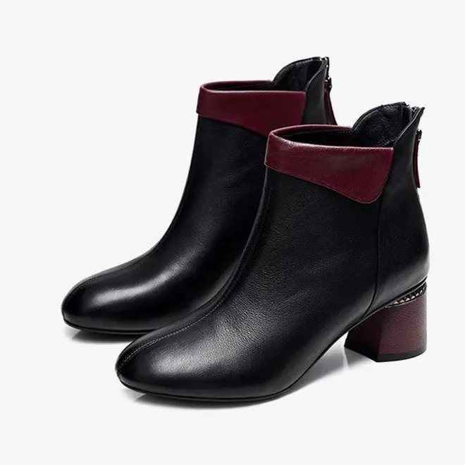 

Hot Sale leather flat winter women's boots color gradient ladies boots womens boot