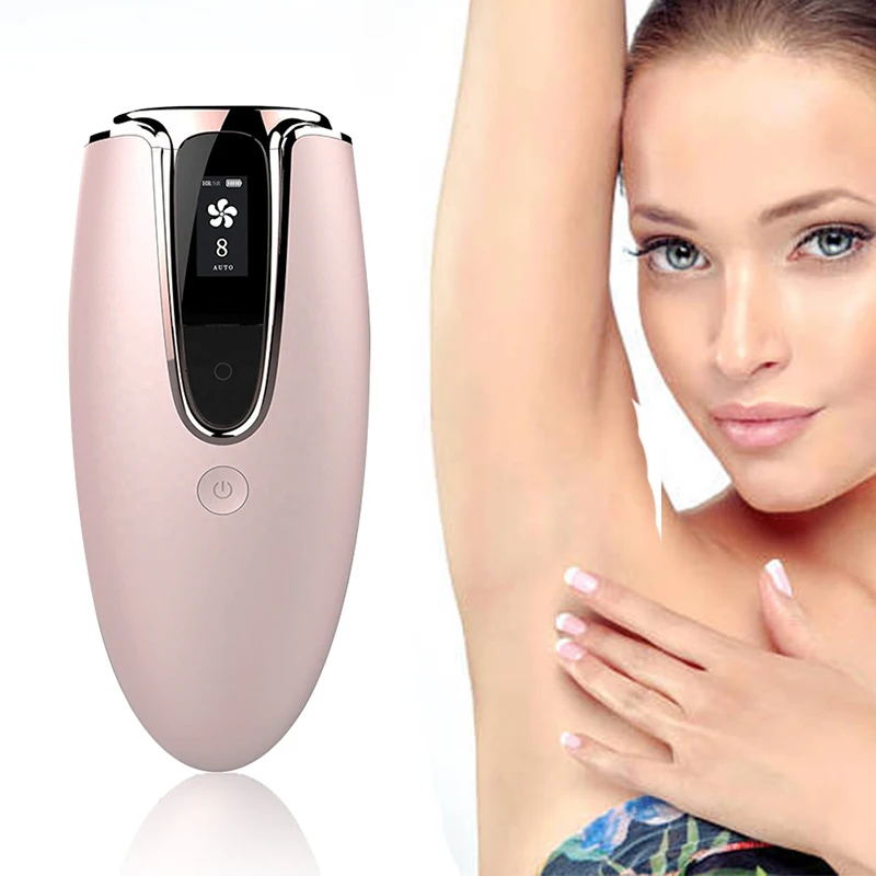 

home use portable permanent depilator machine painless handset epilater ice cool IPL laser hair removal, White pink black