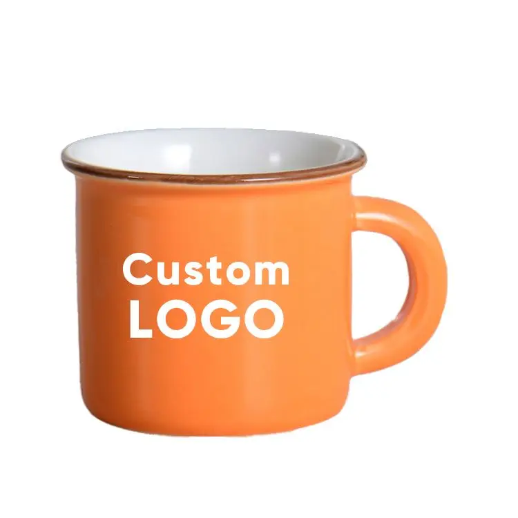 

Wholesale Custom LoGo Sublimation Cup Blank Steel Enamel Coffee Mug, Customized color