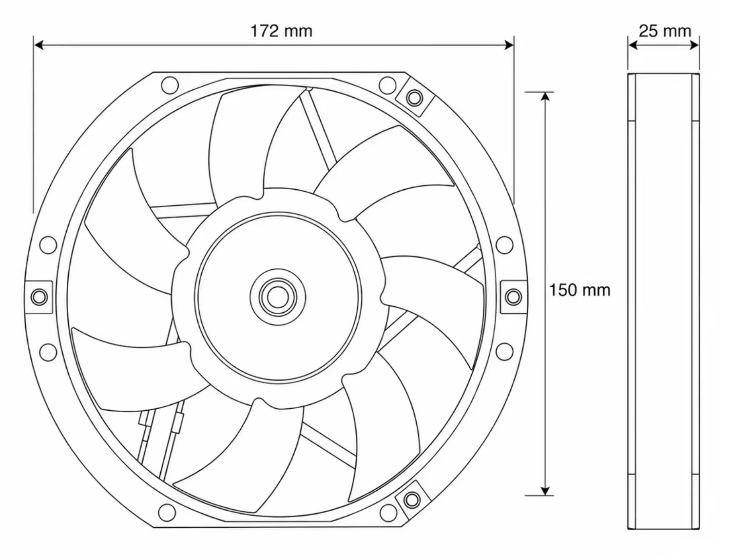 Fan, 17225, AFB1512HH, 12V, 2.6A - detail 8