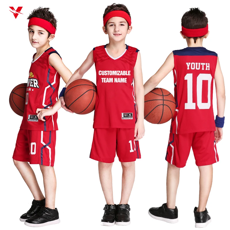 

Hot Selling Kids Jersey Basketball High Quality Fabric Polyester Mesh Breathable Dryfit Customizable Chirdren Basketball Wear