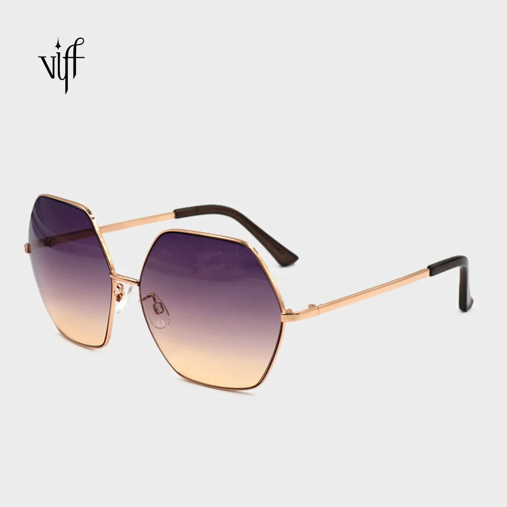 

VIFF Modern Sun Glasses HM17424 Beautiful Gradient Lens Designer OEM Hexagon Sunglasses