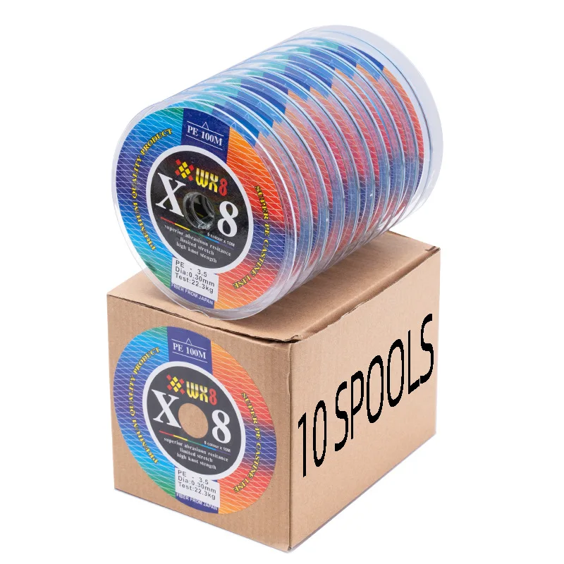 

Wholesale Colores diferentes cada 10 metros 1000M 8 Strand PE Braided Fishing Lines, Colorful
