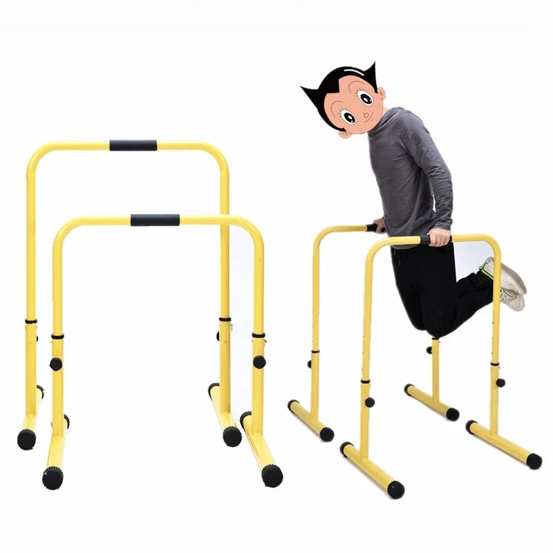 

Fitness Equipment Parallettes Training Portable Horizontal Bar Parallel Dip Bars, Yellow/black