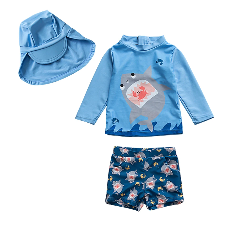 

Mudkingdom Kid Swimwear Set Little Boys Swimwear Baby Boy Swim 2 Pieces Children Swim Suite Boy Rash Guards with Hat UPF50+