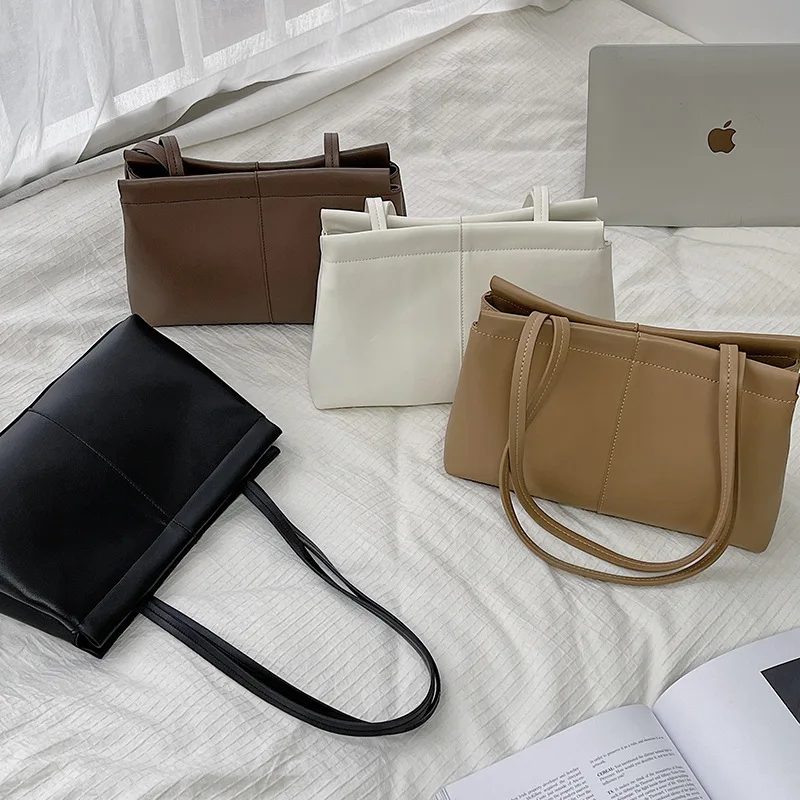 

Hot sale Korean version women PU handbag fashion ladies large capacity messenger bag solid color tote bags for summer, 4colors