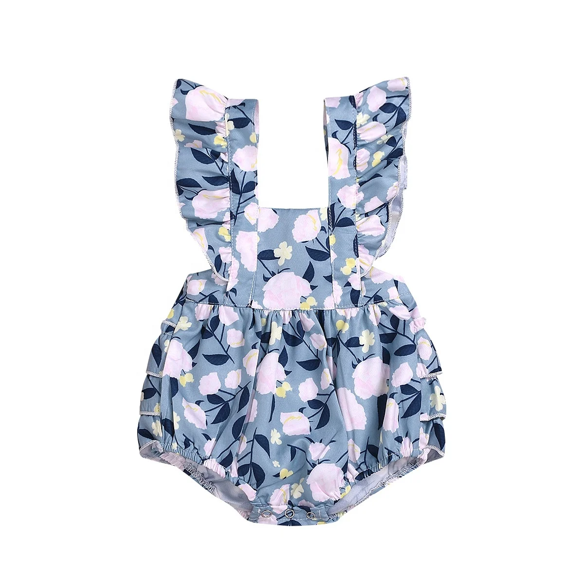 

Latest Design Newborn Baby Clothes Wholesale Toddler Summer Clothes Boutique Baby Print Sleeveless Rompers, Picture