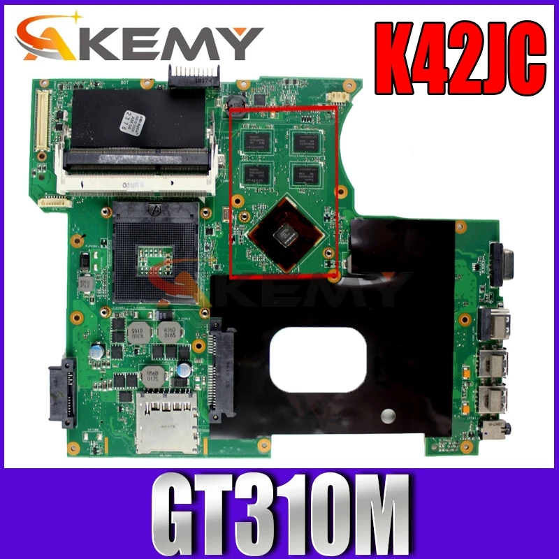 

Akemy K42JC Laptop motherboard for ASUS K42JC K42J A42J K42J X42j A40J K42 Test original mainboard GT310M