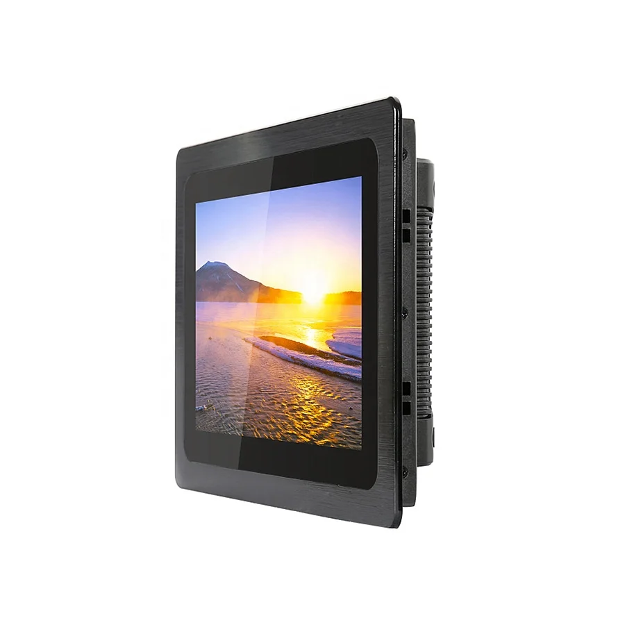 

brushed bus advertising embedded industrial touch screen lcd monitor, Silver or black