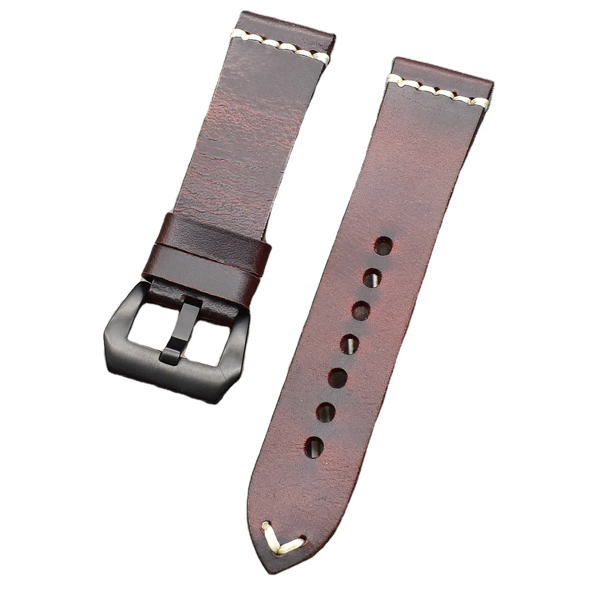 

Best Seller Wholesale Quick Release Oil Wax Cracked Discolored Watch Strap For Men, Multi colors