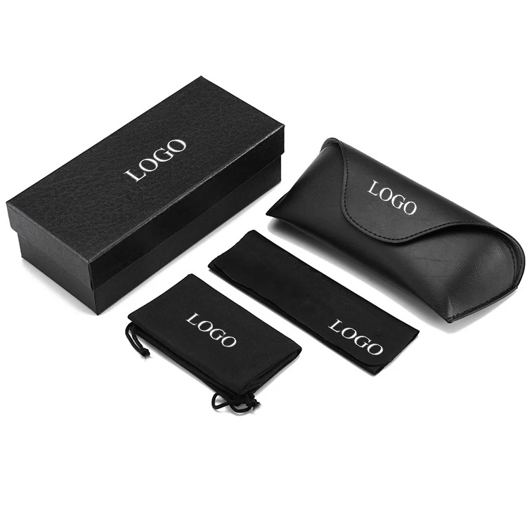 

Factory Fashion Handmade PU Leather Sunglasses Packaging Case Cheap Hard Eyeglasses Box Set with Custom Logo, Black/white/red