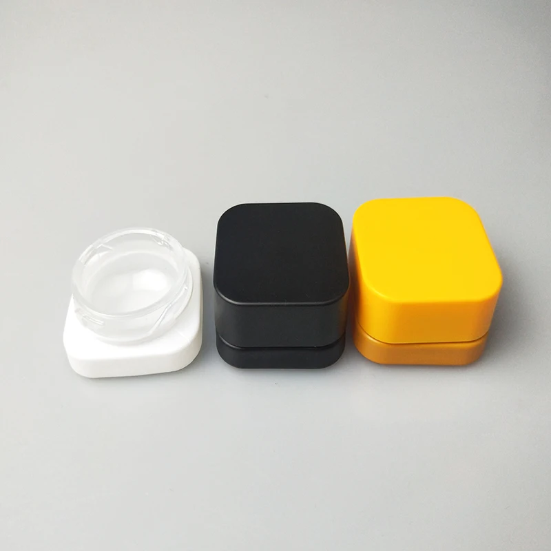 
Hot Selling 5ml Dab Jar Square Cube Glass Jar Food Grade For Extract Concentrate Wax Child Resistance Lid 