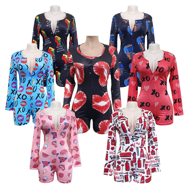 

New arrival Valentine day onesie for Women valentine Pajamas Adult winter onesie pajamas for women, 9 colors