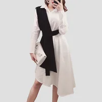 

2019 New style hot sale ladies dress small shawl binding waist irregular women skirt two-piece sexy women's long dress