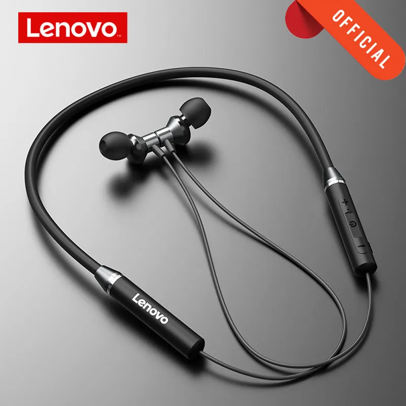 

New Original Lenovo XE05 Wireless Earphone Bt v5.0 Magnetic Neckband Earbuds IPX5 Waterproof Sport headphones With Mic, Black