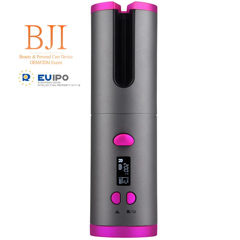 

BJI Portable Usb Charging Cordless Automatic Hair Roller Curler, White, rose gold, black