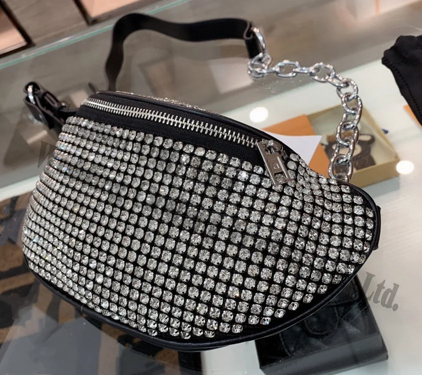

Top Quality Shining Diamond Bust bag Handbags Women Over the Shoulder Waist Bag Girl Fashion Crossbody bags