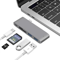 

5 in 1 Type C Hub to USB 3.0 Hub Splitter Adapter Power Port SD/TF Card Reader OTG Combo Converter for Macbook