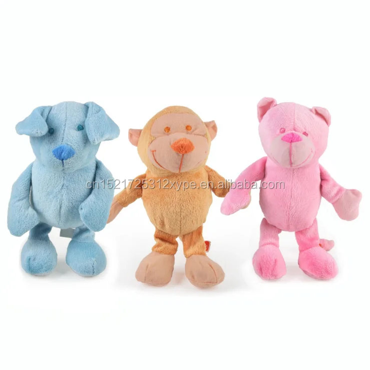 

Wholesale squeaky bear/pig/monkey plush toy pet dog chewing molar interactive bite resistance Training toys, Picture color or customized