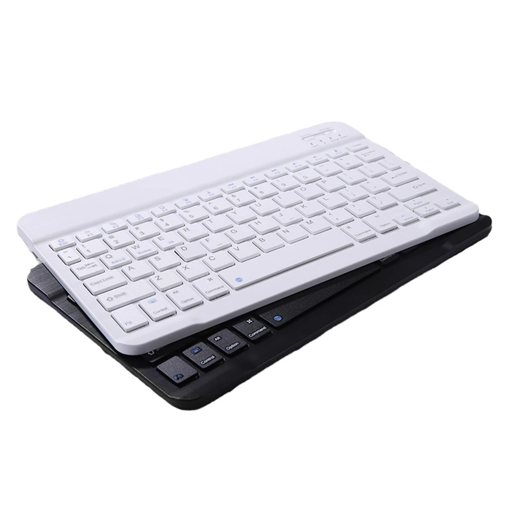 

sale 9 "10" flat universal BT Wireless Keyboard office use durable recyclable wireless keyboards backlit supported, White black