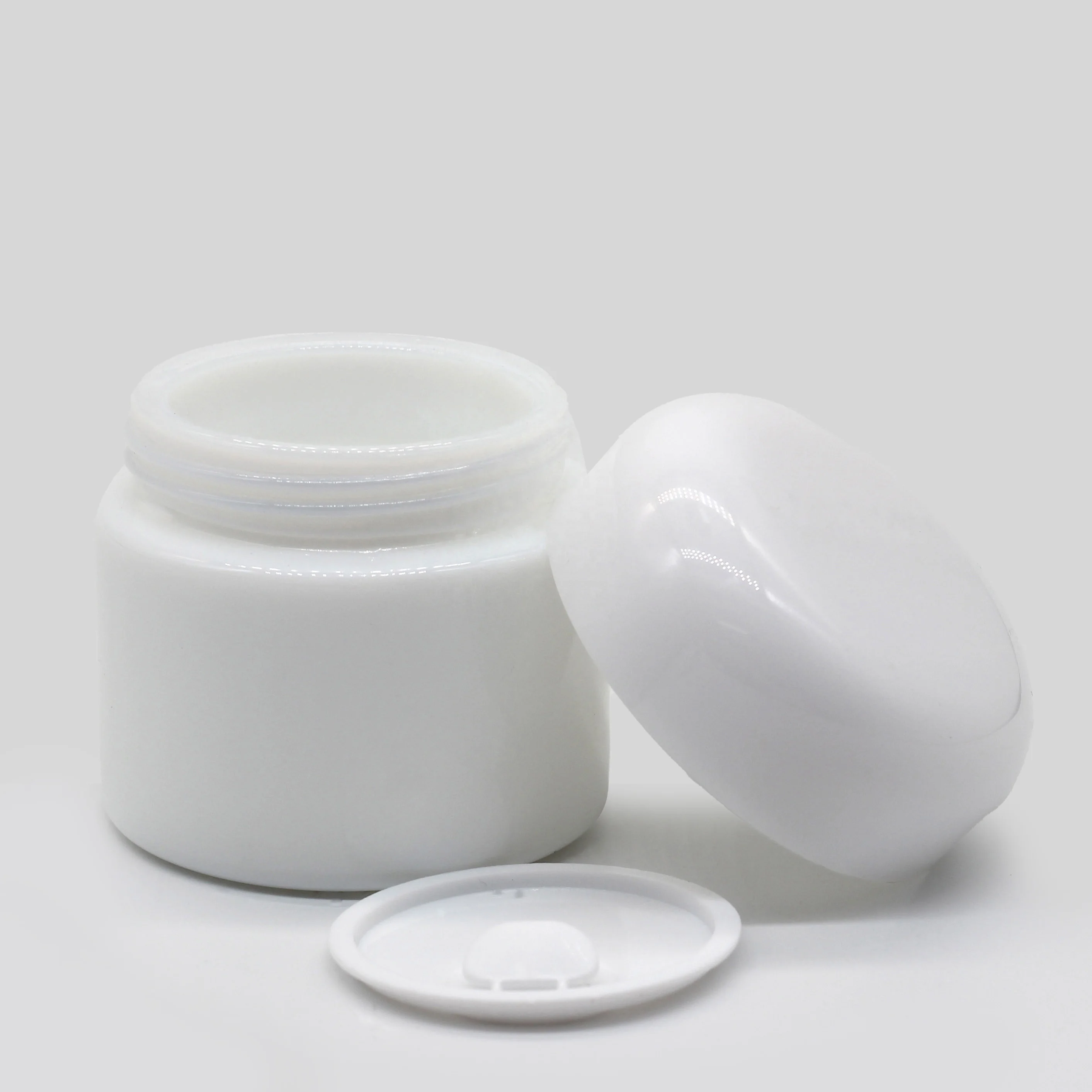 
Stock 50g Cosmetics Opal Glass jar for cream packaging from China manufactory 