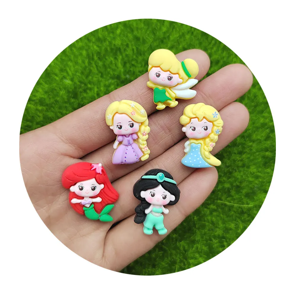 

Lovely Girl Princess Resin Flatback Cabochons for Scrapbooking Decoration Hair Bow Center Materials Embellishments Accessories