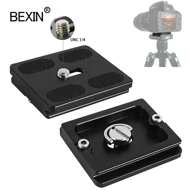 

BEXIN Camera Tripod Mount Adapter Plate Fast Load Small Quick Release Base Plate for Canon and Dslr Camera Ball Head Accessory, Balck
