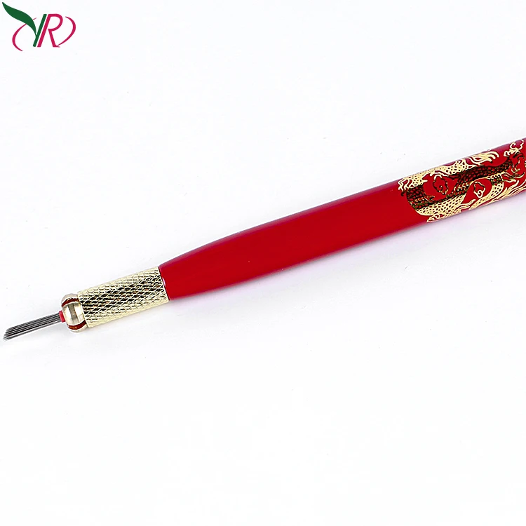 

High Quality Permanent Makeup Tattoo Manual Pen Dual-head Dragon Red Eyebrow Microblading Beauty Tools Wholesale
