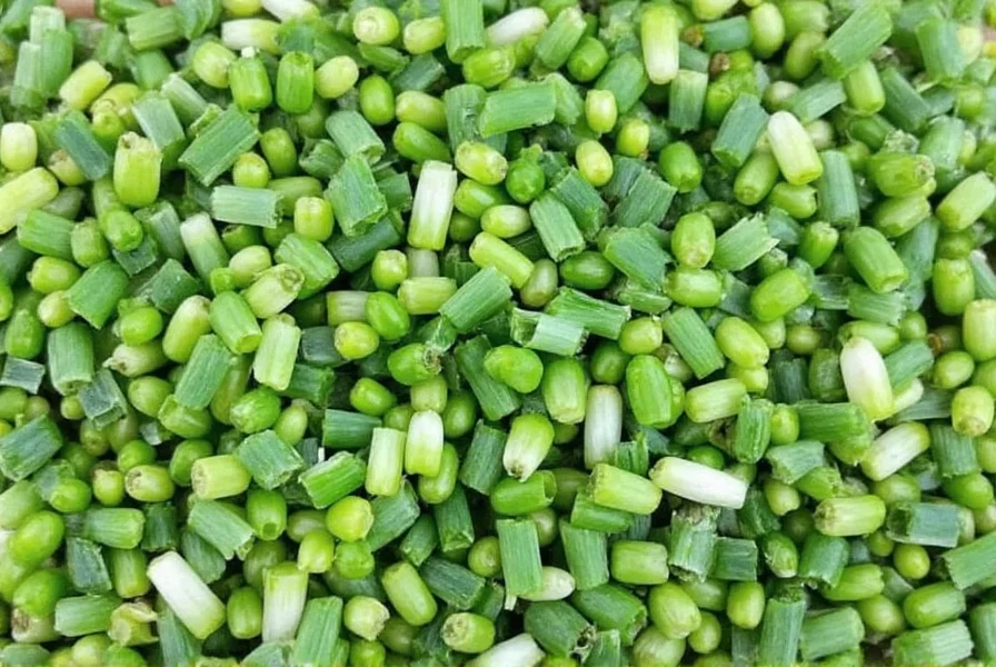 Pickled green onions in a glass jar
