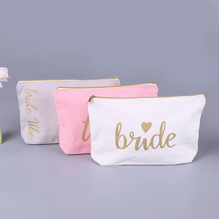 

Travel Simple Brush Holder Custom Logo Small Organizer blank Cosmetic Make Up ziplock Bag Bridesmaid Gift Pouch