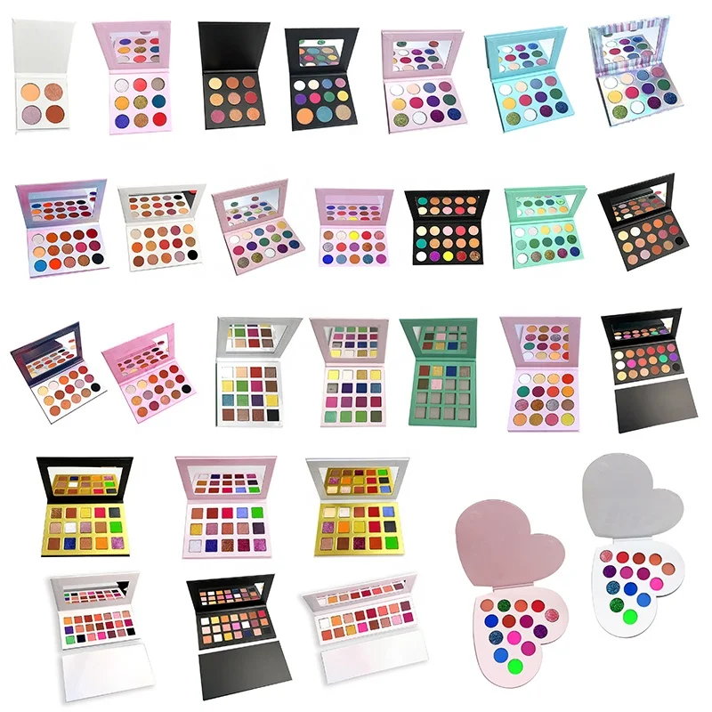 

High quality empty eyeshadow palette cardboard glitter matte eyeshadow pigment palette