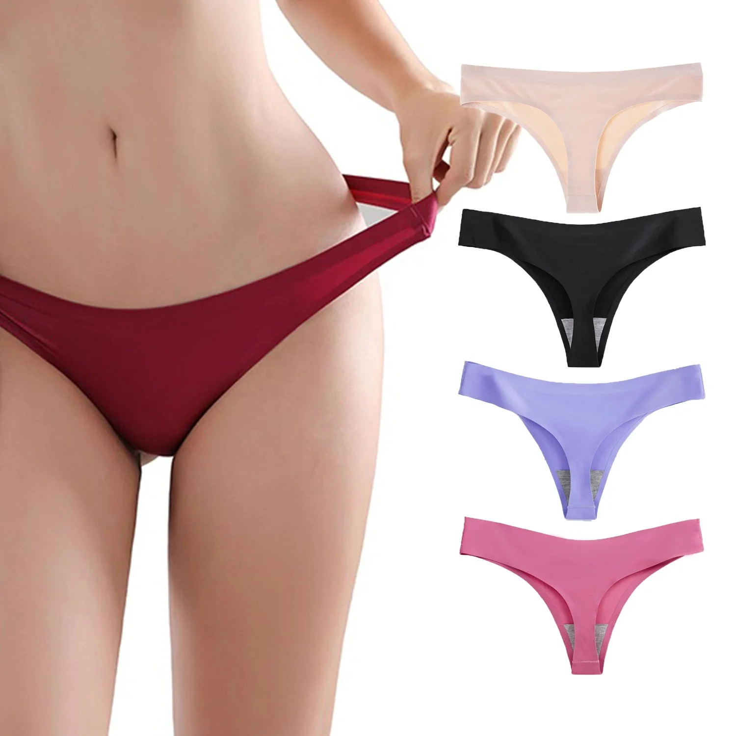 

Women's Thong T back low rise panties Cool Comfort Microfiber Briefs womens underwear, Picture shows