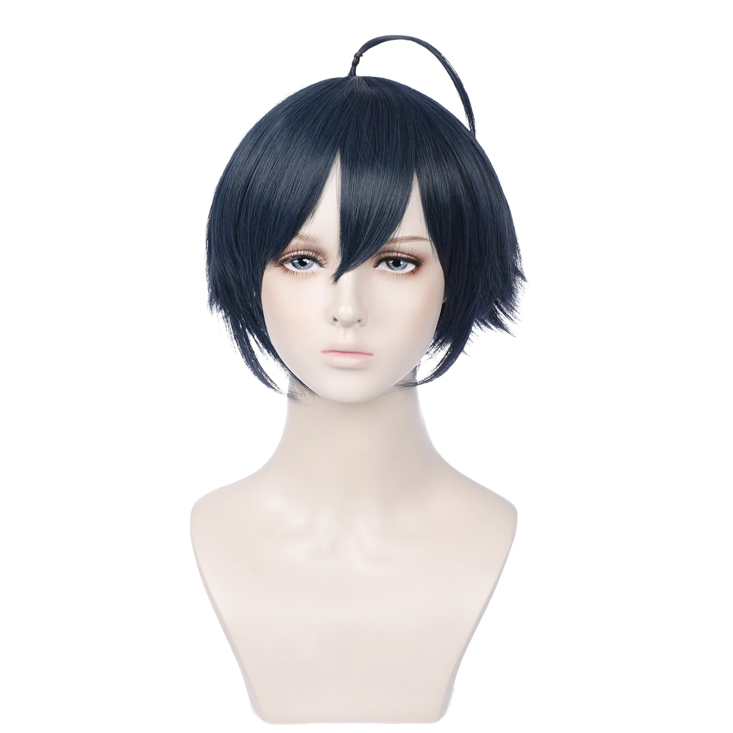 

Hot selling Saihara Shuichi Blue Short Wig Fiber Synthetic Cosplay Wig With Fringe, Black