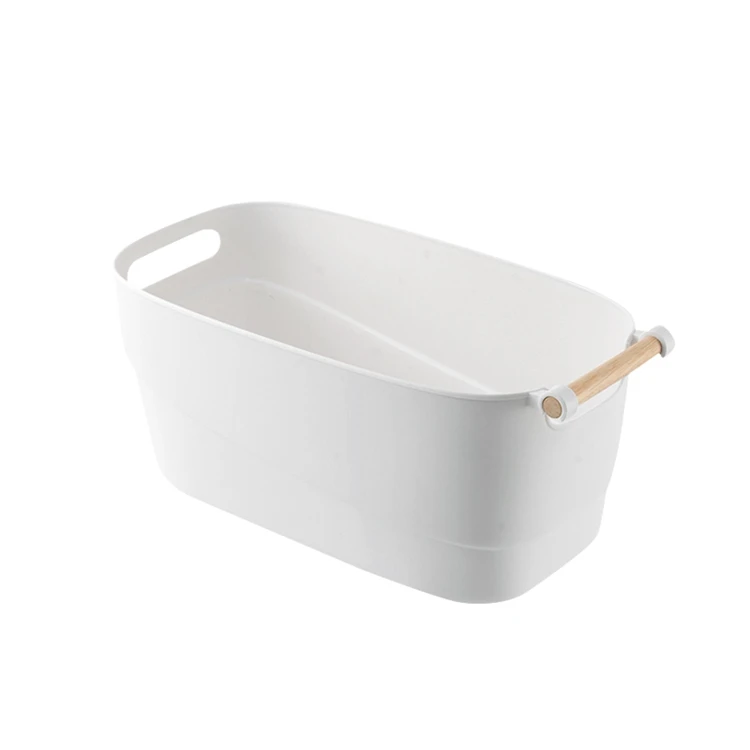 

Hot Selling Cheap Custom Plastic Basket Storage Baskets With Handles, White