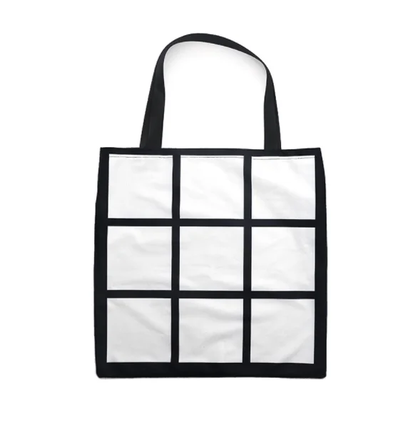 

Blank sublimation printed bags sublimation tote bag 9 panel sublimation blanks shoulder bag, White