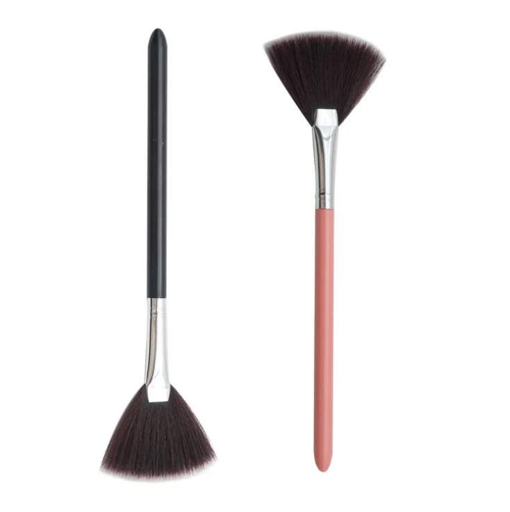 

Fiber hair fan-shaped makeup brush, The handle color or the brush color can be customerd