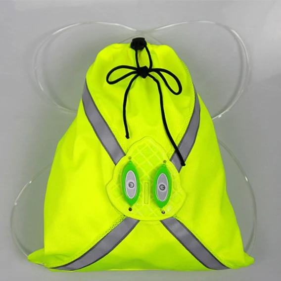 

OEM Factory Twinkle Reflective Drawstring Night Run Led Light Bag