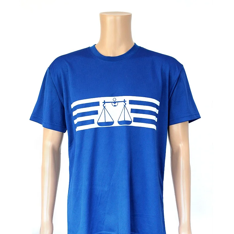 

100% polyester dry-fit t-shirts wholesale with silk screen printing logo, Blue