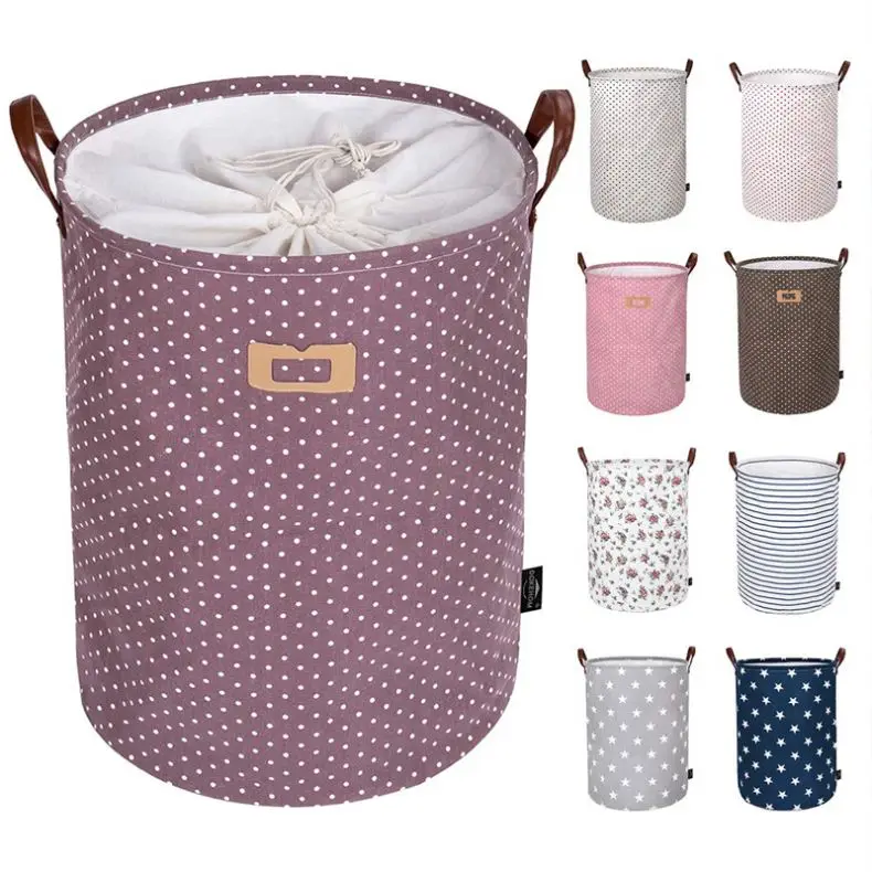 

Cheap Round Foldable Fabric Cloth Laundry Basket Laundry Bag Basket, Customized color