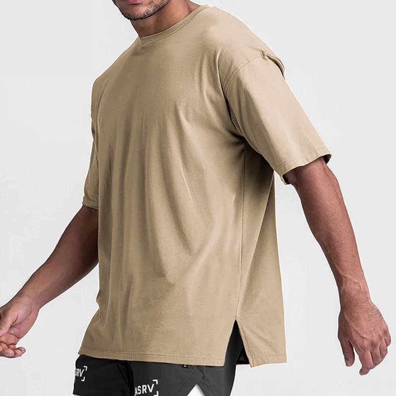 

Oversized Mens Cotton T shirts short sleeves gym wear vintage plus size t shirt workout clothing
