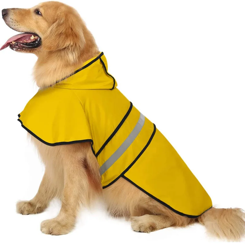 

Hot Selling Dog Raincoat Pet Manufacturers Hooded Dog Clothes for Pet for Large Dog Alaska Golden Retriever Poncho Coats