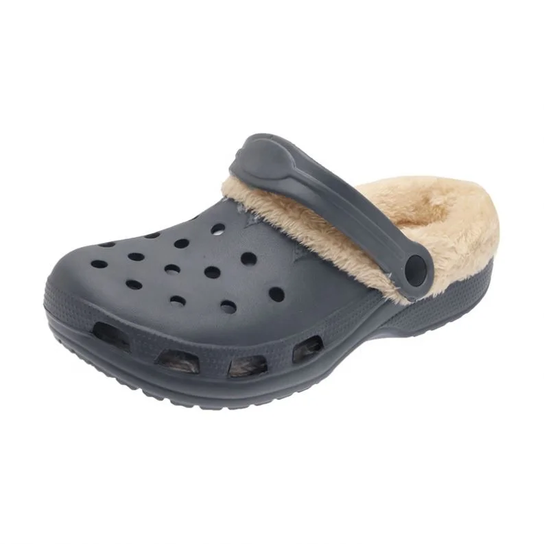

2021 Winter warm women garden shoes plush clogs indoor bedroom anti-slip cotton shoes for women, Blue, gray, dark gray
