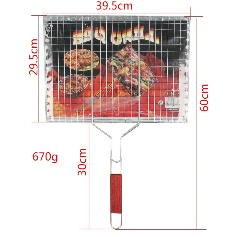 

Grilled Fish Clip Stainless Steel BBQ Net Grilled Fish Clip Household Fish Bread Burger Grilled Mesh Clip