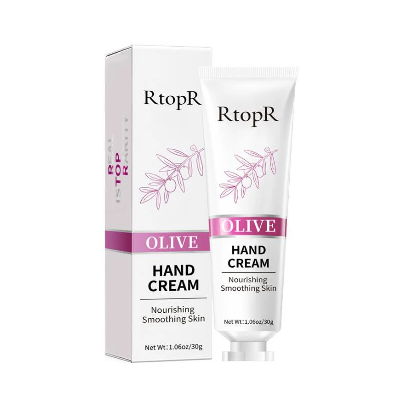

New RtopR Olive Oil Serum Repair Hand Cream Nourishing Hand Care Anti Chapping Anti Aging Moisturizing Whitening Hand Cream, White