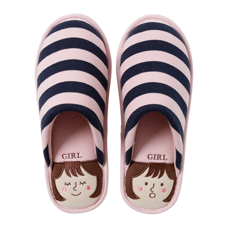 
High Quality Stripe Patchwork Indoo Bedroom Slippers latest design slippers 